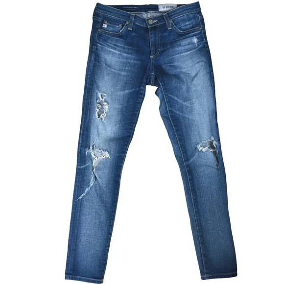AG Adriana Goldschmied The Legging Ankle Super Skinny Jeans Distressed 26R - Picture 1 of 12